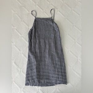 Abercrombie & Fitch Navy and White Checkered  Backless Dress